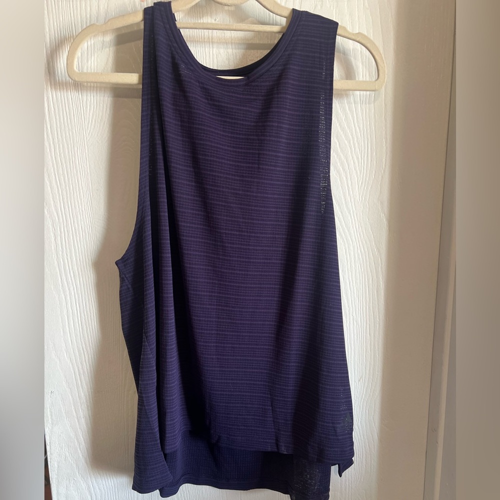 Adidas Chill Tank Purple Tank Scoop Neck Athletic Fit Sleeveless Stretch Size L - Picture 2 of 11